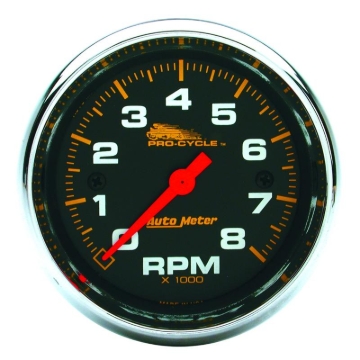 Picture of Autometer Pro-Cycle Gauge Tach 3 3/4in 10K Rpm 2 & 4 Cylinder Black Pro-Cycle