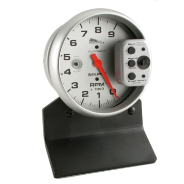 Picture of Autometer Pro-Cycle Gauge Tach 5in 9K Rpm Pedestal W/ Rpm Playback Silver Pro-Cycle
