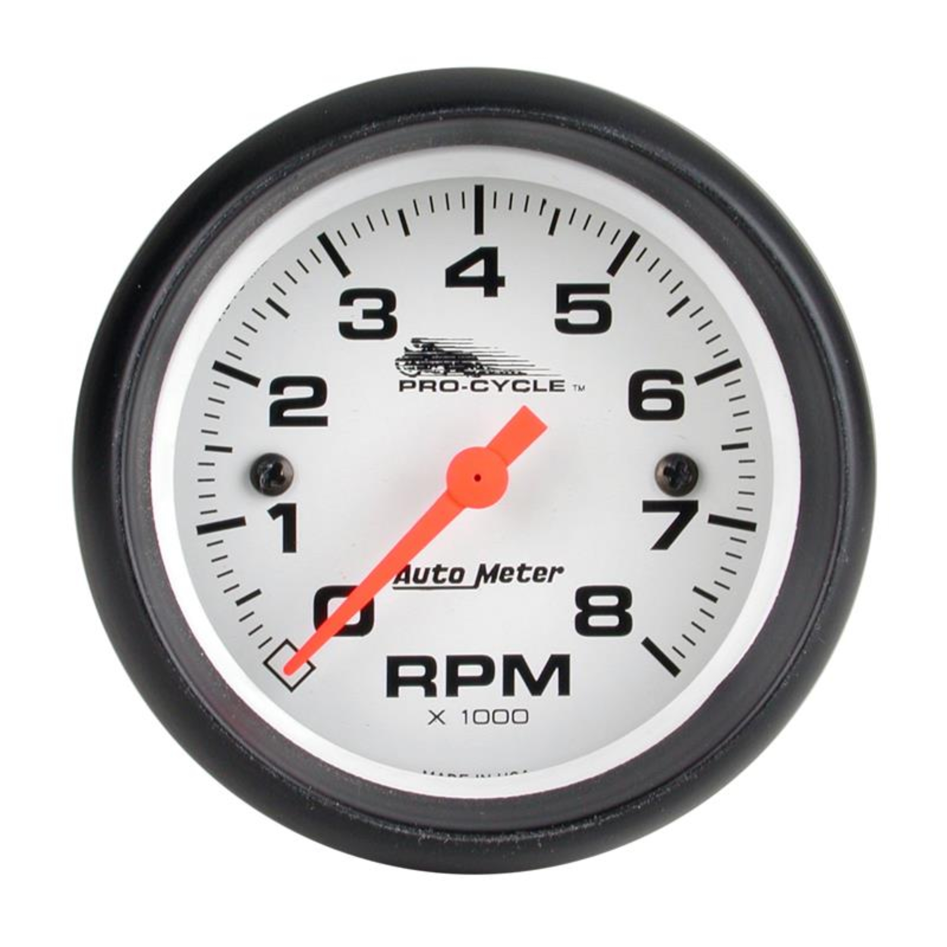 Picture of Autometer Pro-Cycle Gauge Tach 2 5/8in 8K Rpm 2&4 Cylinder White