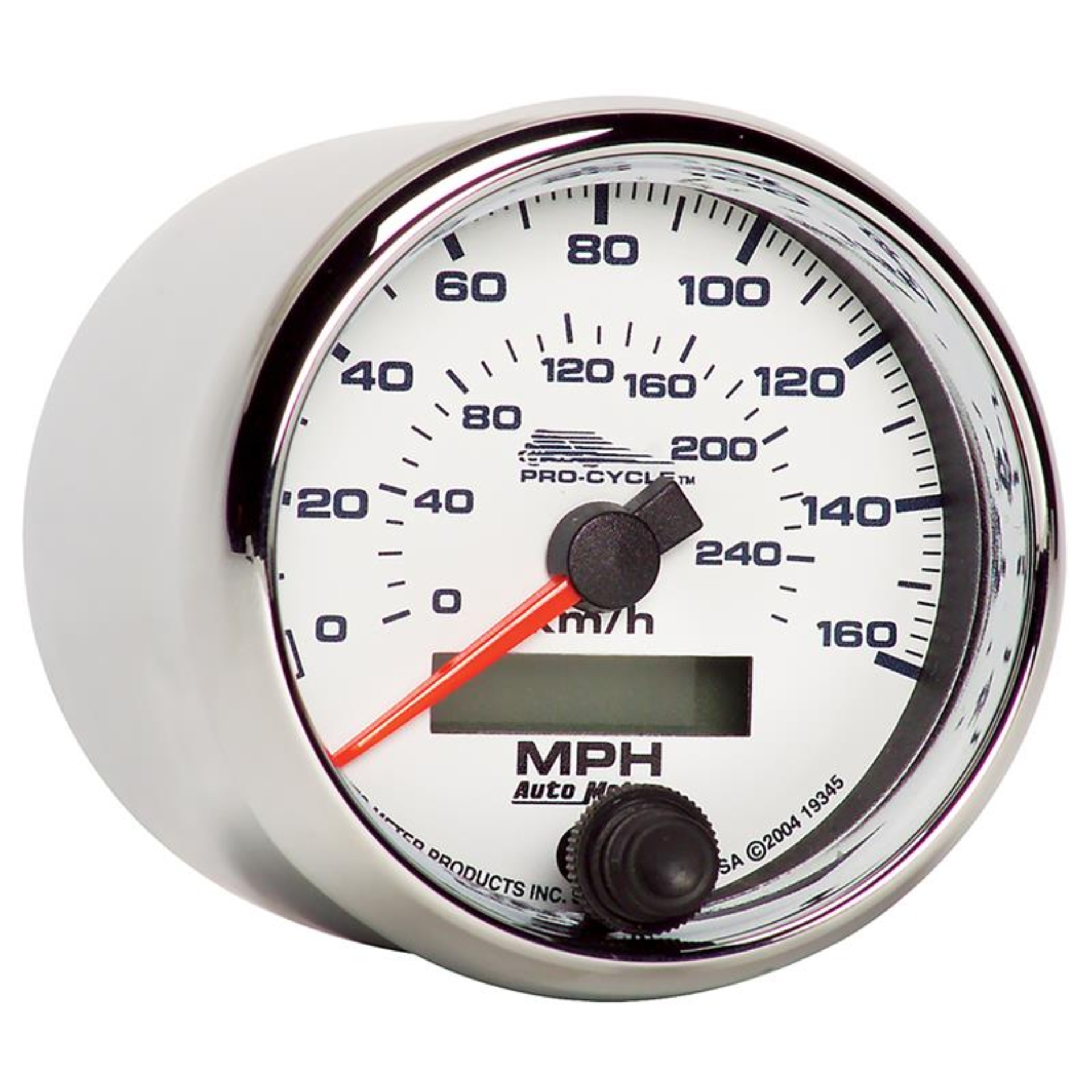 Picture of Autometer Pro-Cycle Gauge Speedo 2 5/8in 160 Mph/260Kmh Elec White