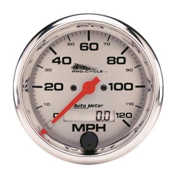 Picture of Autometer Pro-Cycle Gauge Speedo 3 3/4in 120 Mph Elec Silver