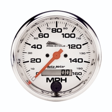 Picture of Autometer Pro-Cycle Gauge Speedo 3 3/4in 160 Mph Elec White