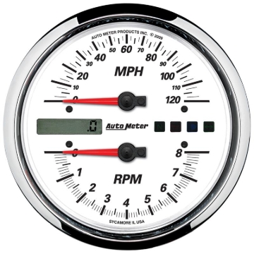 Picture of Autometer Pro-Cycle Gauge Tach/Speedo 4 1/2in 8K Rpm/120 Mph White