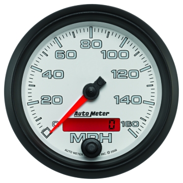 Picture of Autometer Pro-Cycle Gauge Speedometer 3 3/8in 160Mph Elec. Programmable White