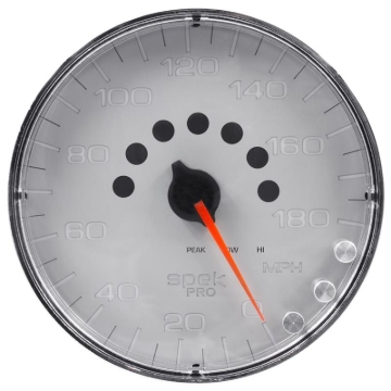 Picture of Autometer Spek-Pro Gauge Speedometer 5in 180 Mph Elec. Programmable Silver/Chrome