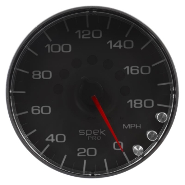 Picture of Autometer Spek-Pro Gauge Speedometer 5in 180 Mph Elec. Programmable Black/Black