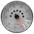 Picture of Autometer Spek-Pro Gauge Tachometer 5in 8K Rpm W/Shift Light & Peak Mem Silver/Chrome