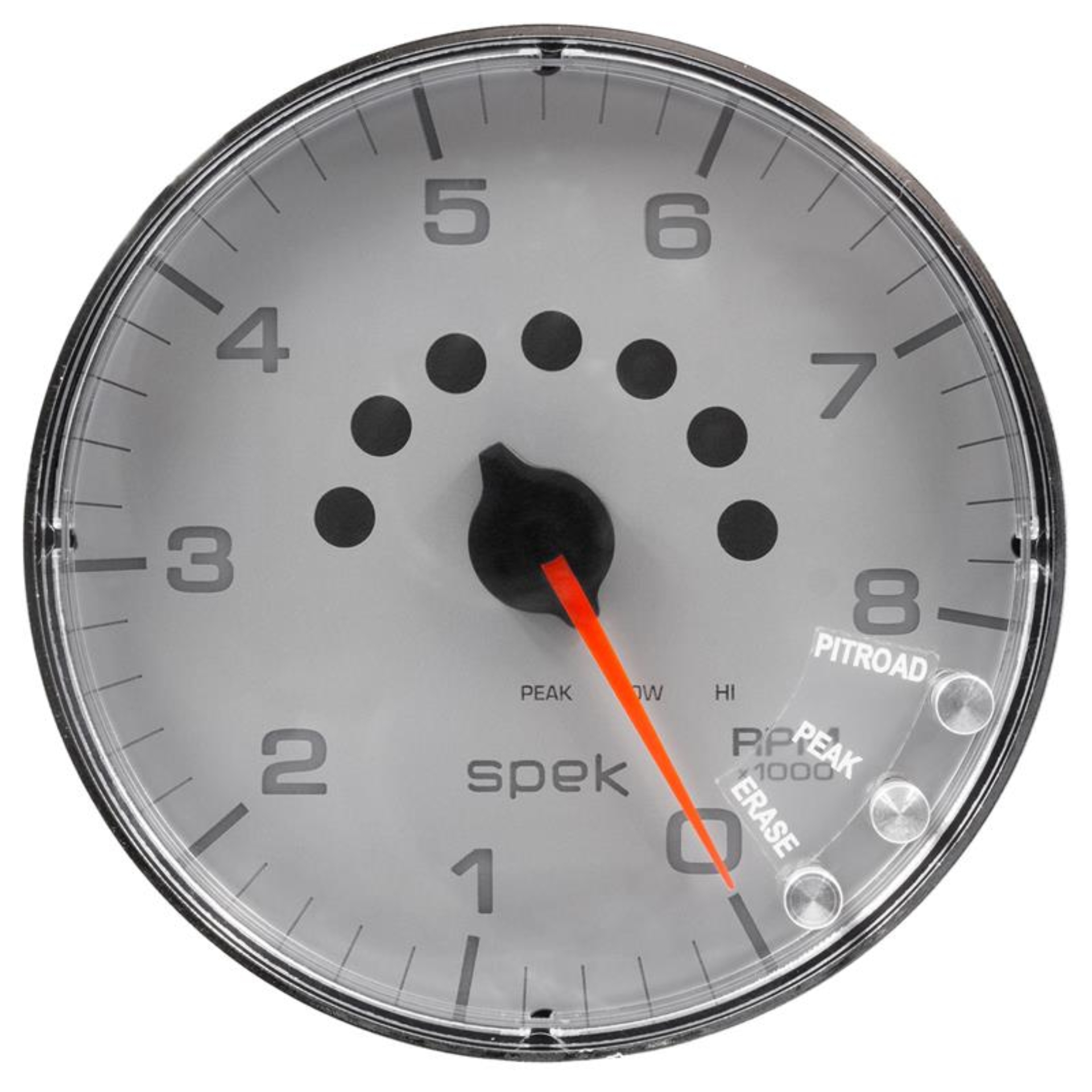 Picture of Autometer Spek-Pro Gauge Tachometer 5in 8K Rpm W/Shift Light & Peak Mem Silver/Chrome