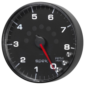Picture of Autometer Spek-Pro Gauge Tachometer 5in 8K Rpm W/Shift Light & Peak Mem Black/Black