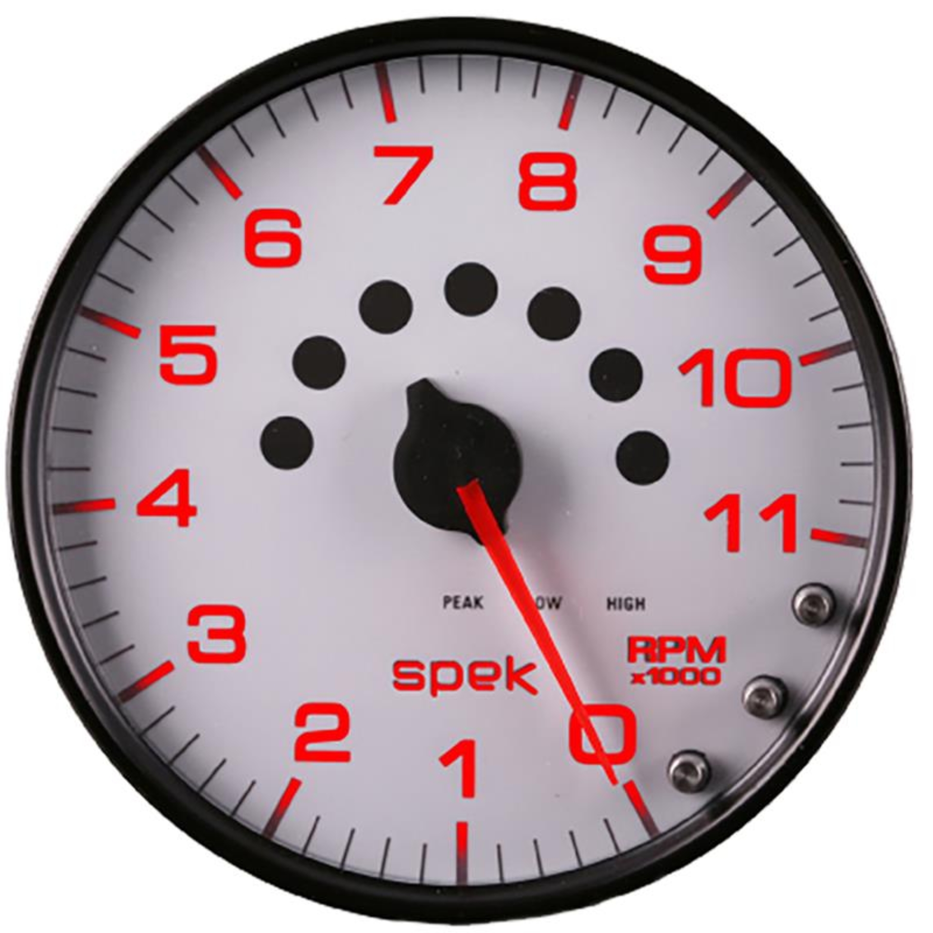 Picture of Autometer Spek-Pro Gauge Tachometer 5in 11K Rpm W/Shift Light & Peak Mem White/Black