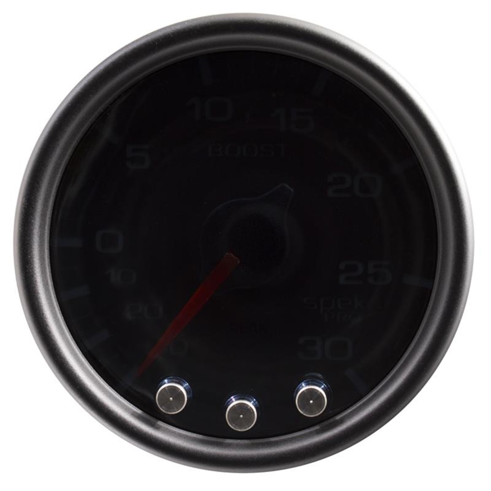 Picture of Autometer Spek-Pro Gauge Vac/Boost 2 1/16in 30Inhg-30psi Stepper Motor Peak & Warn Black/Smoke/Black