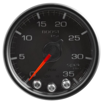 Picture of Autometer Spek-Pro Gauge Boost 2 1/16in 35psi Stepper Motor W/Peak & Warn Black/Black