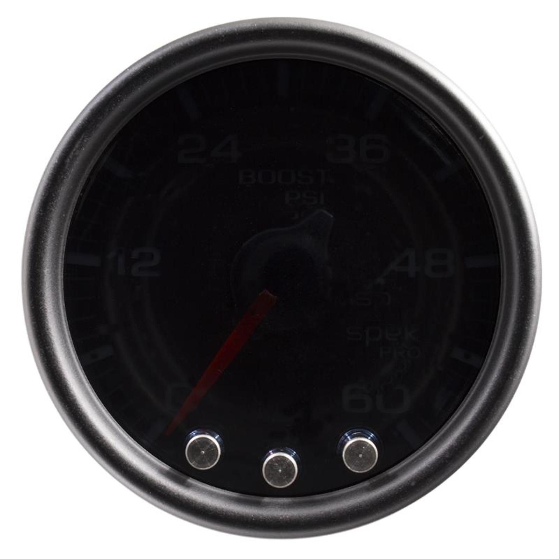 Picture of Autometer Spek-Pro Gauge Boost 2 1/16in 60psi Stepper Motor W/Peak & Warn Blk/Smoke/Black