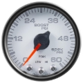 Picture of Autometer Spek-Pro Gauge Boost 2 1/16in 60psi Stepper Motor W/Peak & Warn Wht/Blk