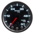 Picture of Autometer Spek-Pro Gauge Boost 2 1/16in 60psi Stepper Motor W/Peak & Warn Blk/Smoke/Black