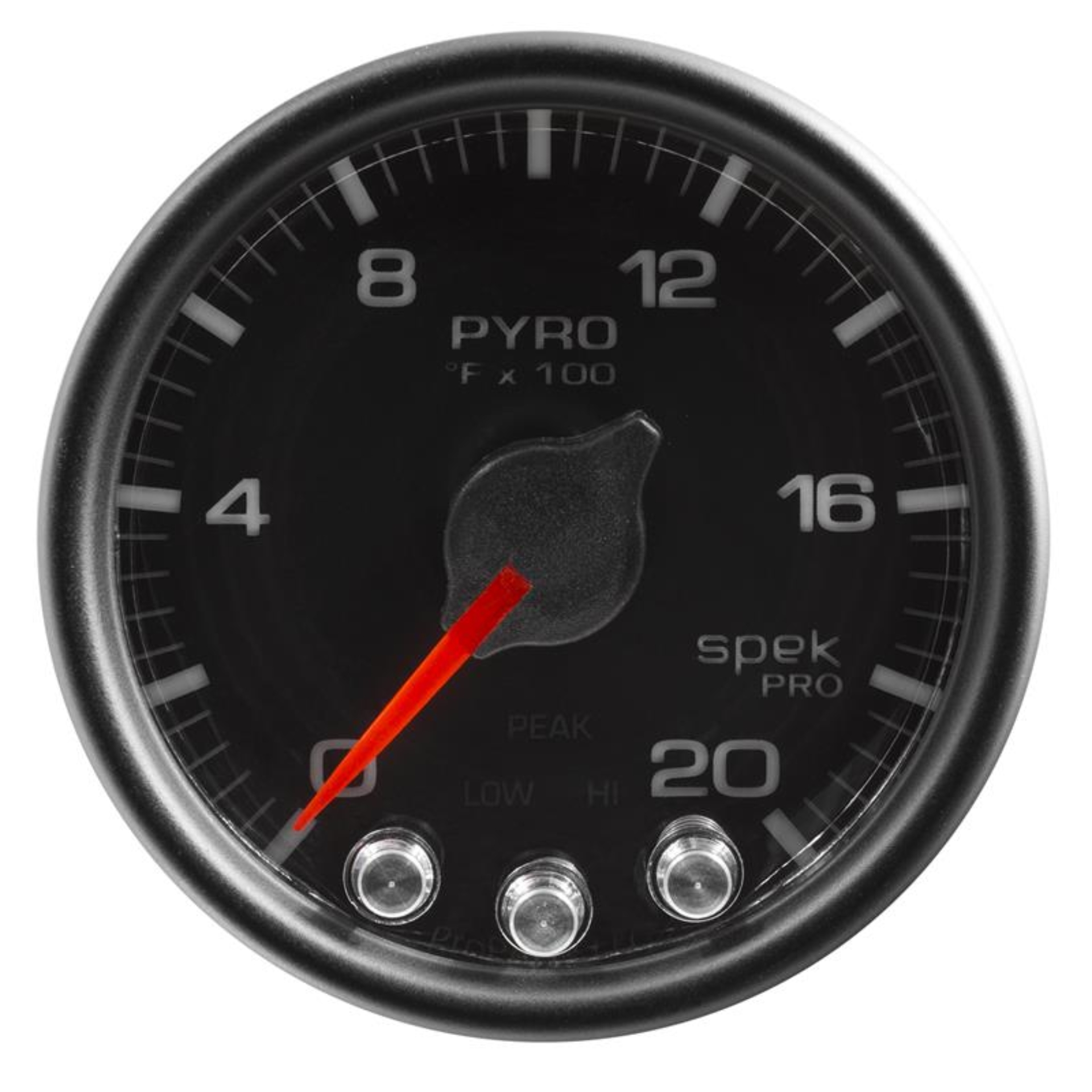Picture of Autometer Spek-Pro Gauge Pyro. (Egt) 2 1/16in 2000f Stepper Motor W/Peak & Warn Blk/Blk