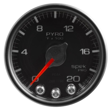 Picture of Autometer Spek-Pro Gauge Pyro. (Egt) 2 1/16in 2000f Stepper Motor W/Peak & Warn Blk/Blk