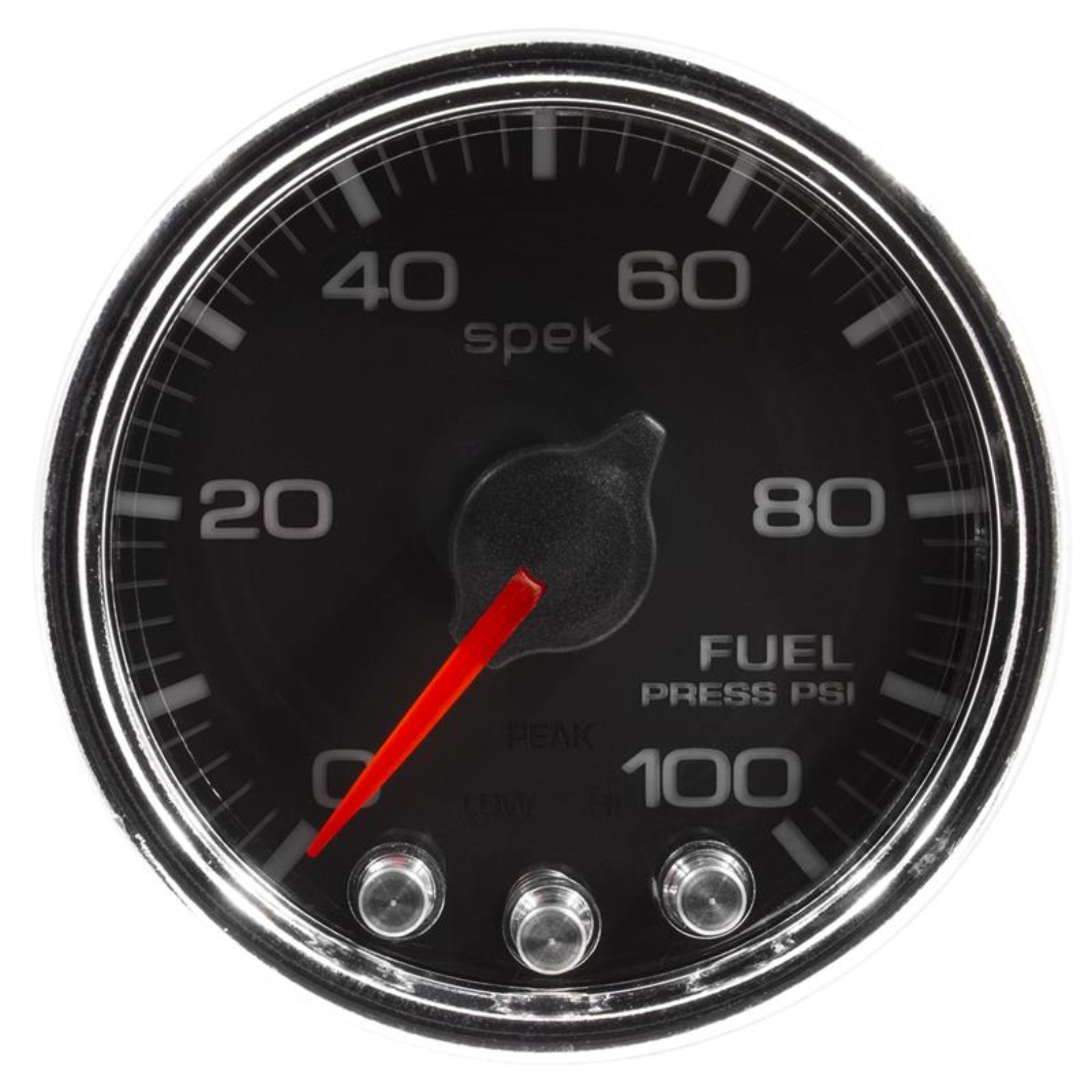 Picture of Autometer Spek-Pro Gauge Fuel Press 2 1/16in 100psi Stepper Motor W/Peak & Warn Blk/Chrm