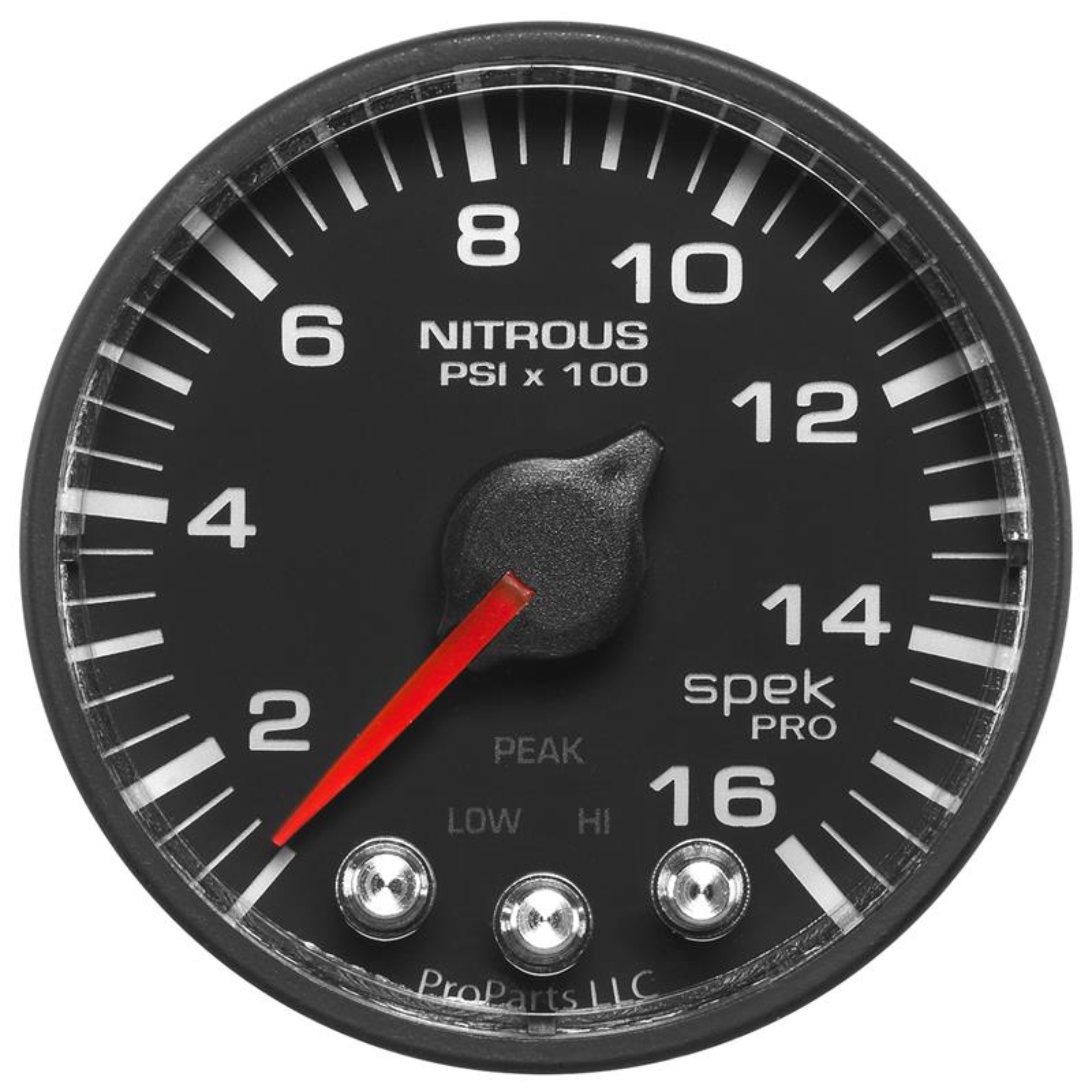 Picture of Autometer Spek-Pro Gauge Nitrous Press 2 1/16in 1600psi Stepper Motor W/Peak & Warn Blk/Blk