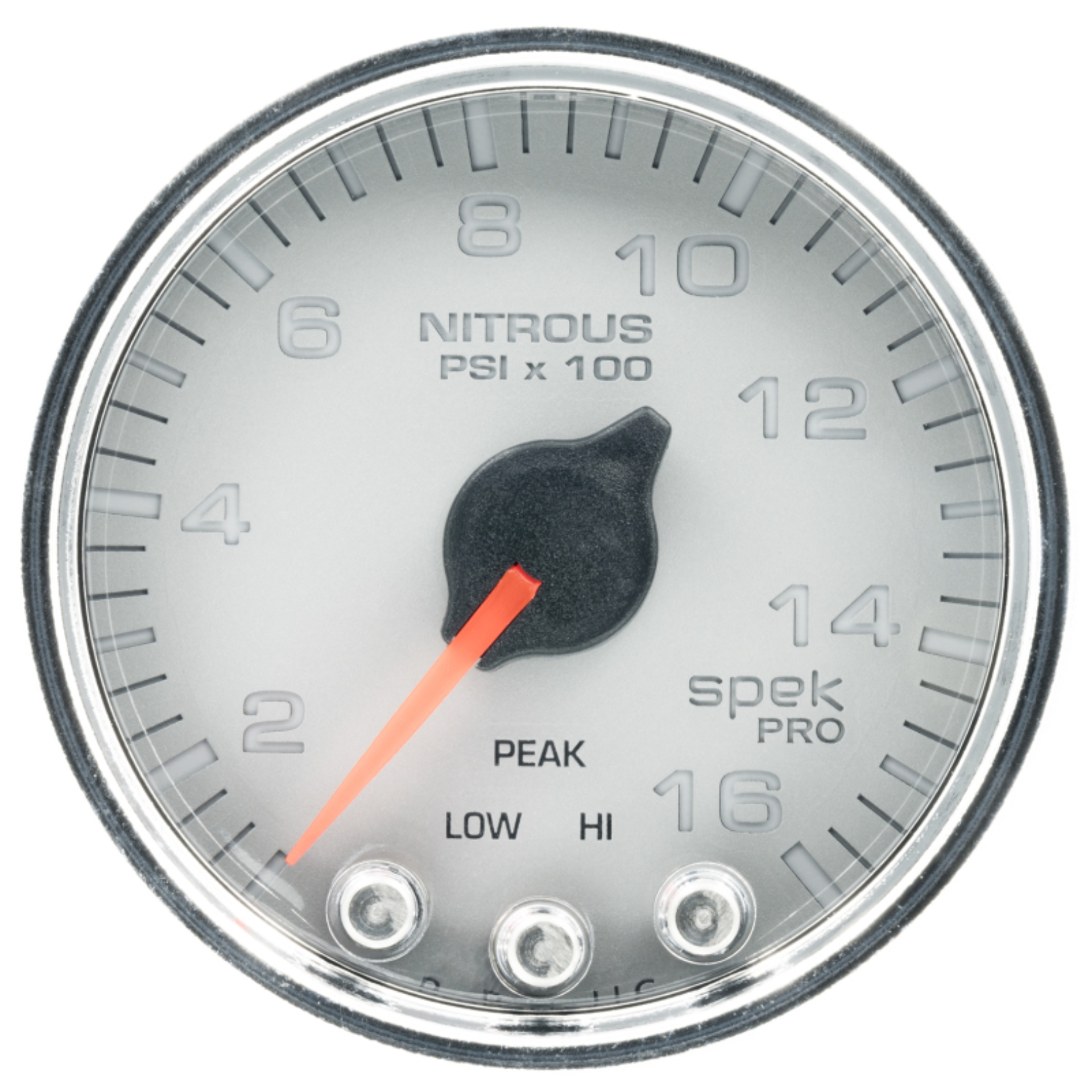 Picture of Autometer Spek-Pro Gauge Nitrous Press 2 1/16in 1600psi Stepper Motor W/Peak & Warn Slvr/Chrm