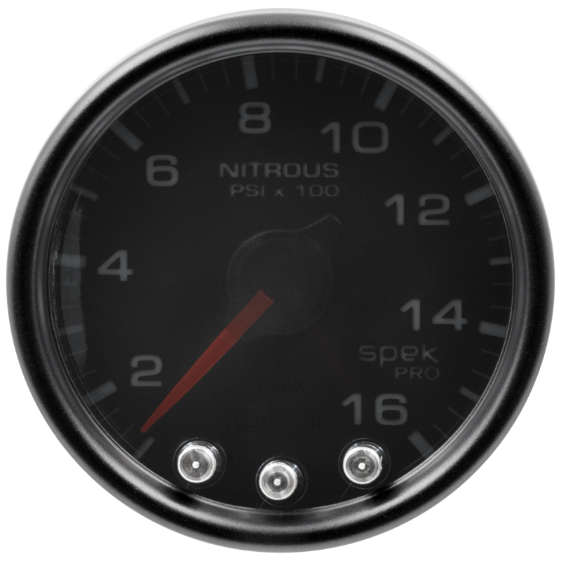 Picture of Autometer Spek-Pro Gauge Nitrous Press 2 1/16in 1600psi Stepper Motor W/Peak & Warn Blk/Smoke/Blk