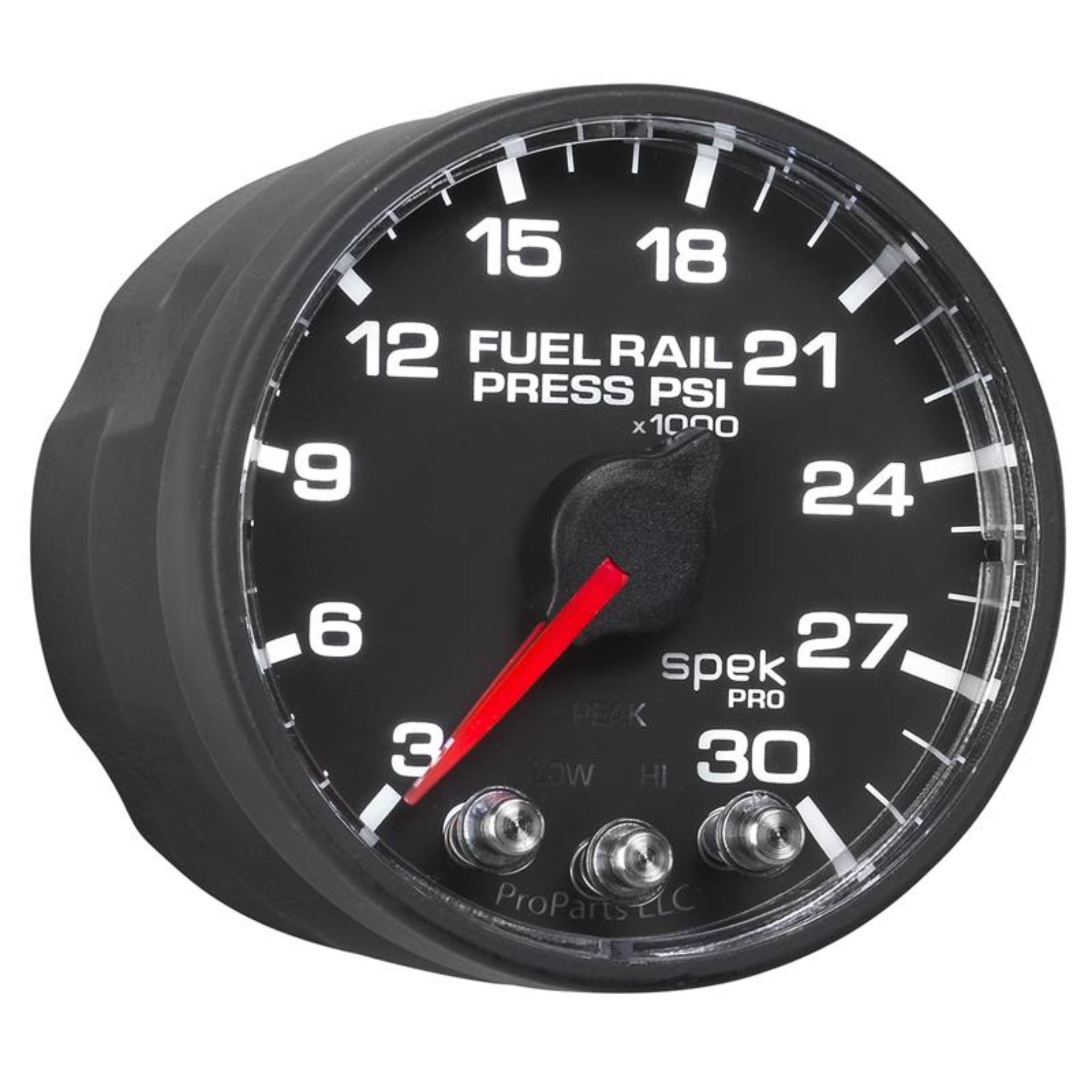 Picture of Autometer Spek-Pro Gauge Rail Press 2 1/16in 30Kpsi Stepper Motor W/Peak & Warn Blk/Blk