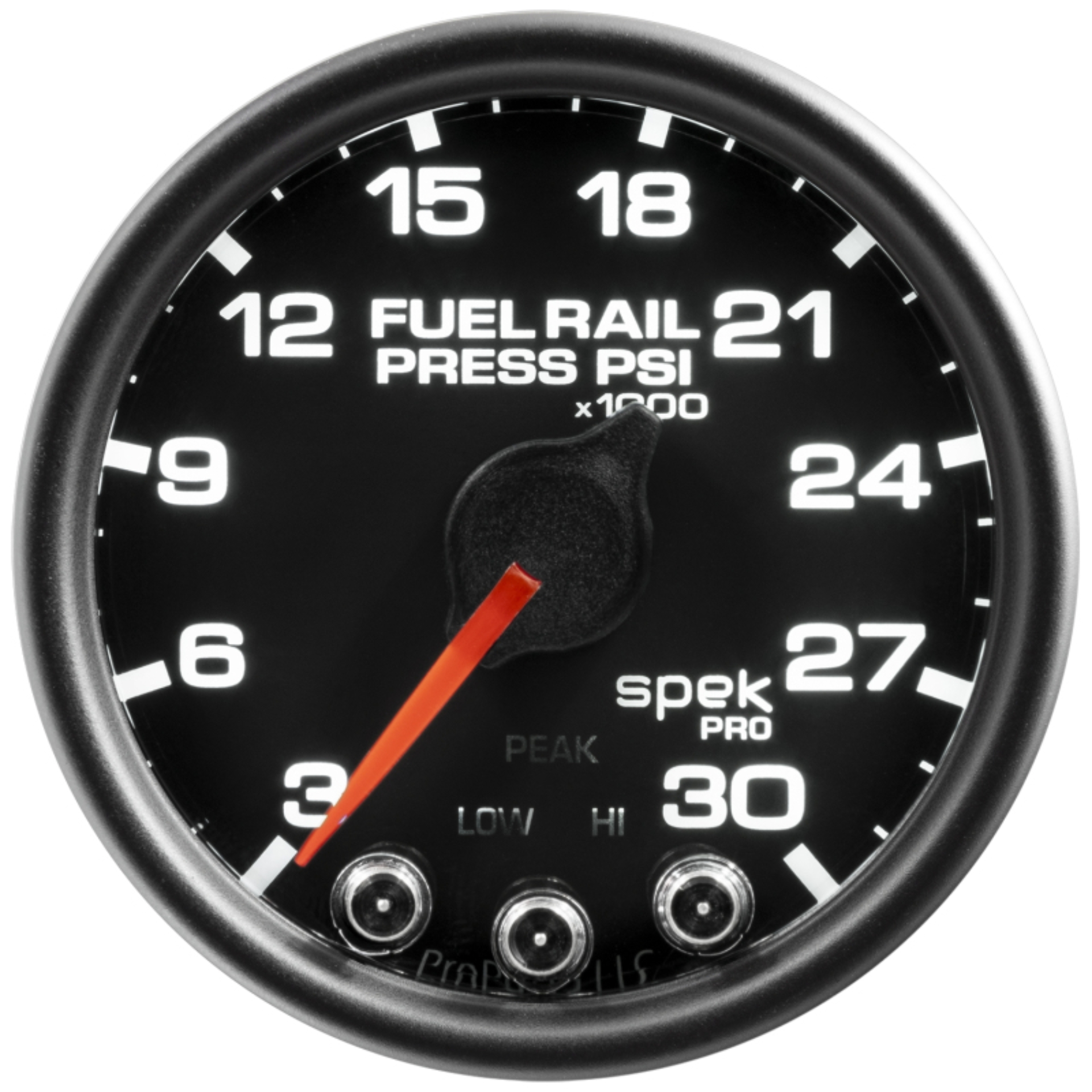 Picture of Autometer Spek-Pro Gauge Rail Press 2 1/16in 30Kpsi Stepper Motor W/Peak & Warn Blk/Blk
