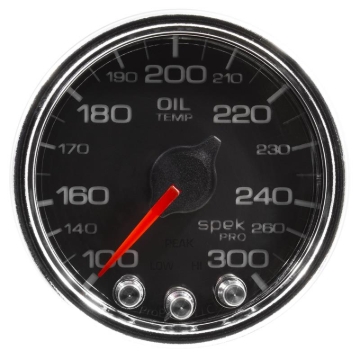 Picture of Autometer Spek-Pro Gauge Oil Temp 2 1/16in 300f Stepper Motor W/Peak & Warn Blk/Chrm