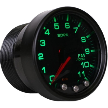 Picture of Autometer Spek-Pro Gauge Tach 2 1/16in 11K Rpm W/ Shift Light & Peak Mem Blk/Smoke/Blk