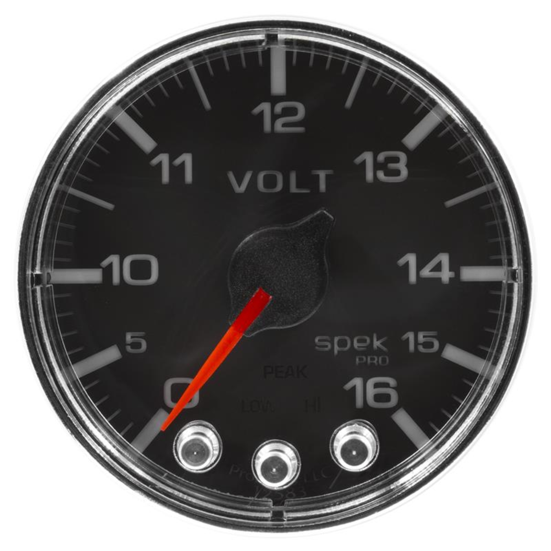 Picture of Autometer Spek-Pro Gauge Voltmeter 2 1/16in 16V Stepper Motor W/Peak & Warn Blk/Chrm