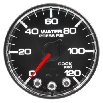 Picture of Autometer Spek-Pro Gauge Water Press 2 1/16in 120psi Stepper Motor W/Peak & Warn Blk/Chrm