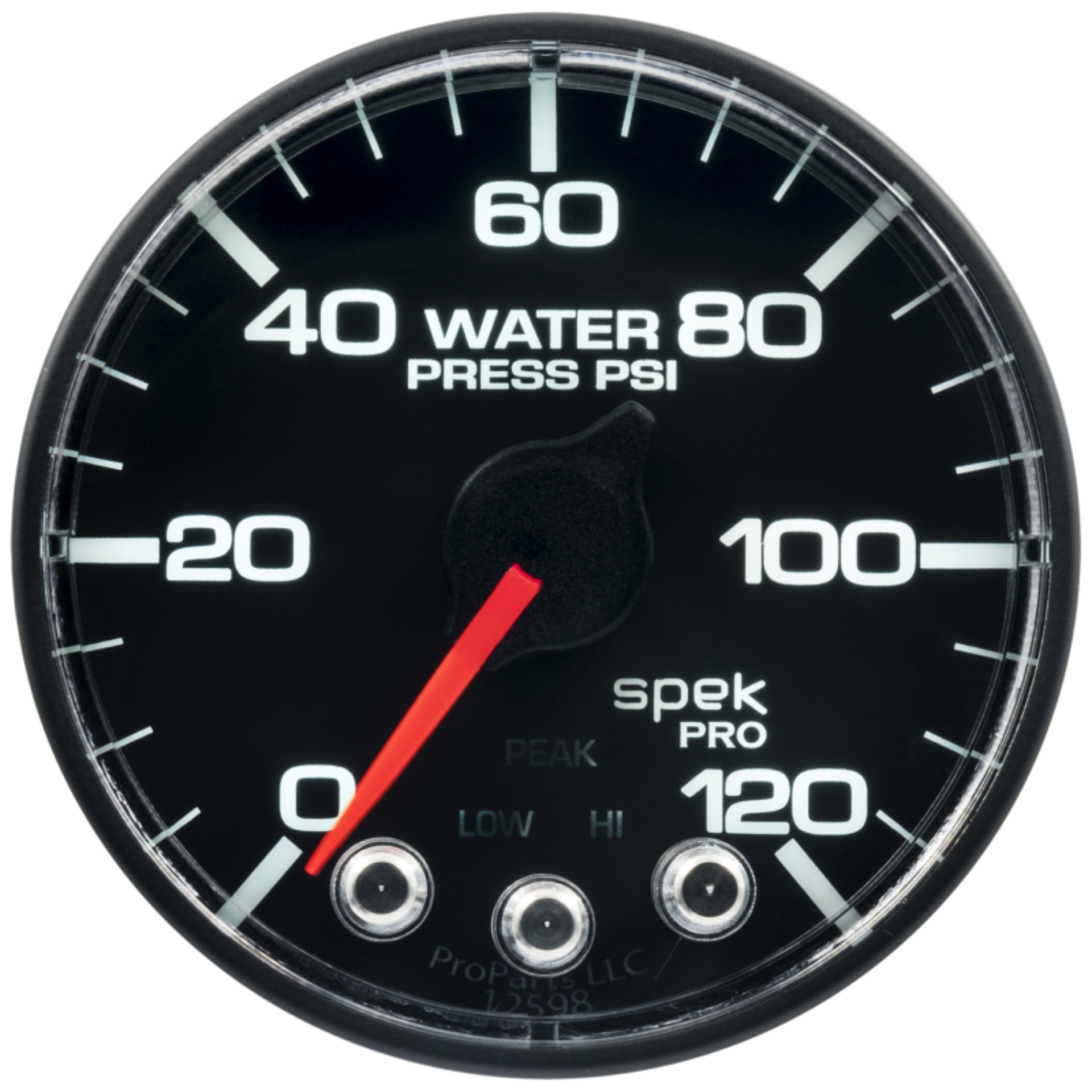 Picture of Autometer Spek-Pro Gauge Water Press 2 1/16in 120psi Stepper Motor W/Peak & Warn Blk/Blk