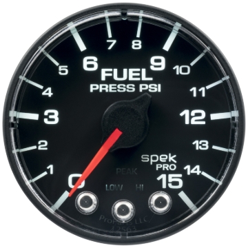 Picture of Autometer Spek-Pro - Nascar 2-1/16in Fuel Press 0-15 psi Bfb Ecu
