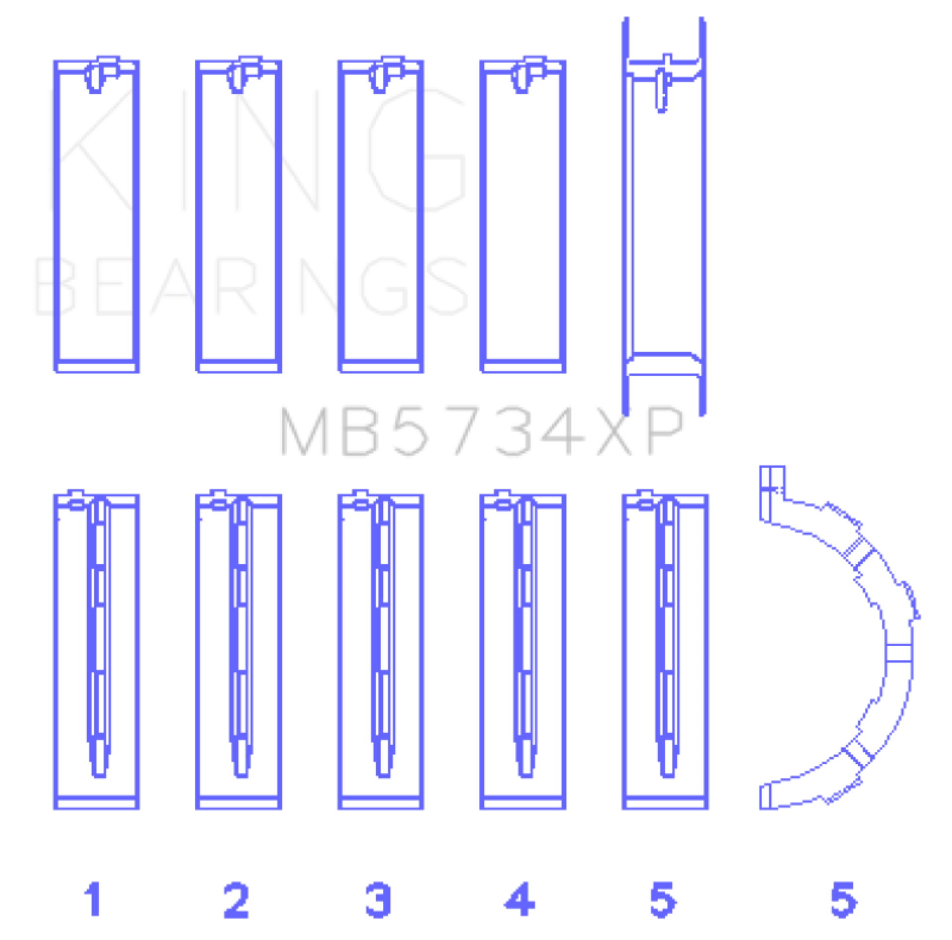 Picture of King Engine Bearings Ford Mustang 302 Coyote Performance Main Bearing Set - Size +.026mm