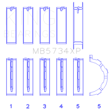 Picture of King Engine Bearings Ford Mustang 302 Coyote Performance Main Bearing Set - Size +.026mm