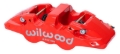 Picture of Wilwood Caliper - Aero4-DS Forged Four-Piston Caliper Black 1.12in Piston 1.10in Rotor - Red
