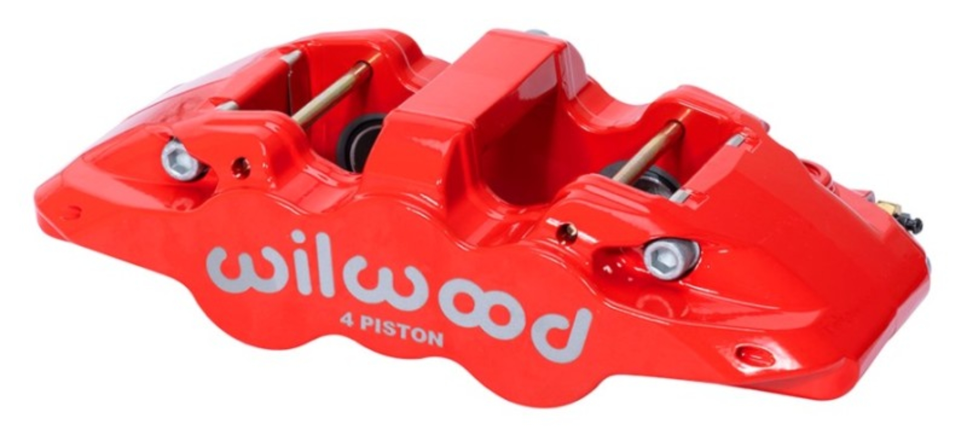 Picture of Wilwood Caliper - Aero4-DS Forged Four-Piston Caliper Black 1.12in Piston 1.10in Rotor - Red