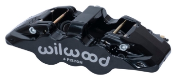 Picture of Wilwood Caliper - Aero4-DS Forged Four-Piston Caliper Black 1.12in Piston 1.10in Rotor - Black