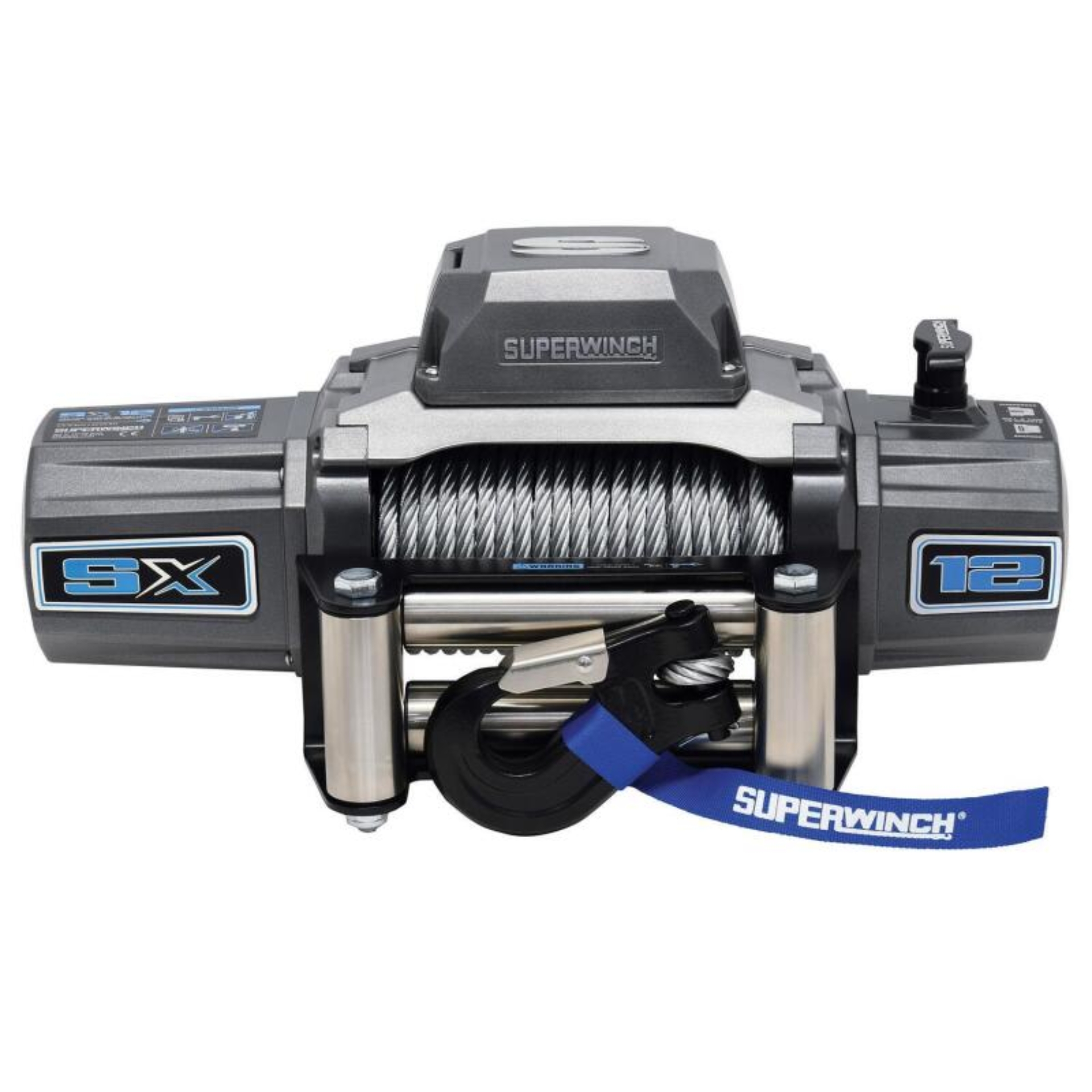 Picture of Superwinch 12000 LBS 12V DC 3/8in x 85ft Wire Rope SX 12000 Winch - Graphite