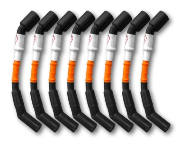 Picture of Kooks 10mm Spark Plug Wires - Orange w/Black Boots (8 pc. Set)