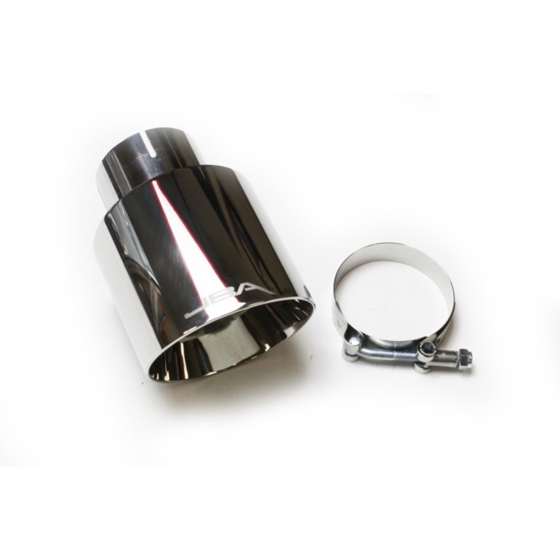 Picture of JBA 2.5in x 4in x 5-3/4in Double Wall Polished Chrome Tip - Clamp On