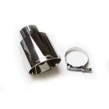Picture of JBA 2.5in x 4in x 5-3/4in Double Wall Polished Chrome Tip - Clamp On
