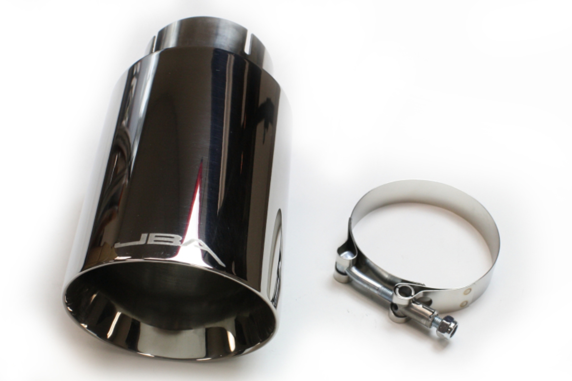 Picture of JBA 2.5in x 4.5in x 8 1/4in Double Wall Polished Chrome Tip - Clamp On