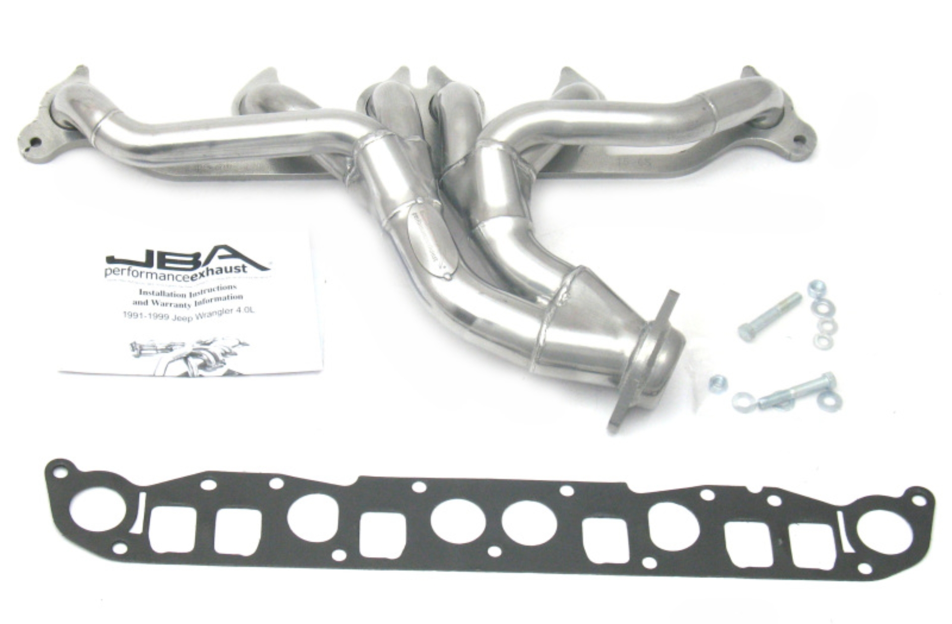 Picture of JBA 91-99 Jeep 4.0L 1-1/2in Primary Silver Ctd Cat4Ward Header