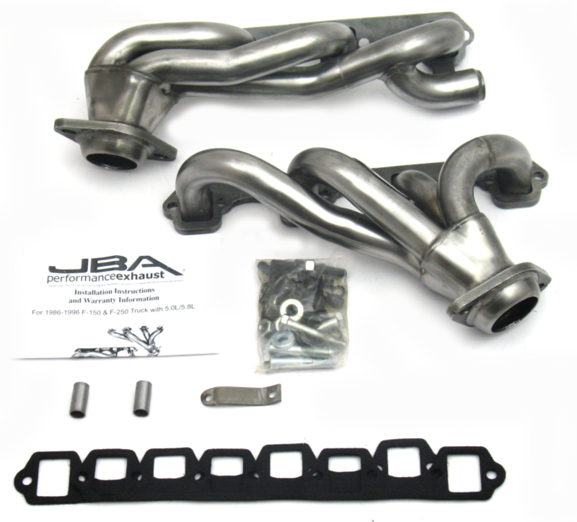Picture of JBA 87-96 Ford F-150 5.8L SBF 1-5/8in Primary Raw 409SS Cat4Ward Header