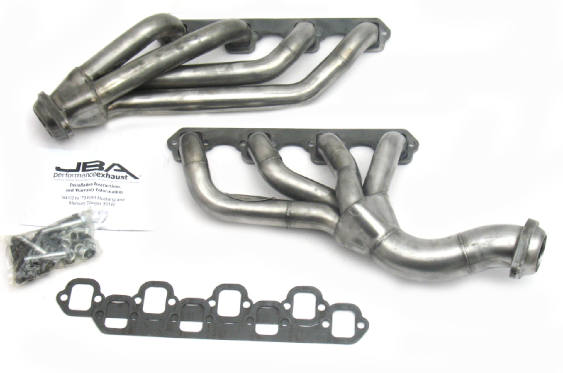 Picture of JBA 65-73 Ford Mustang 351W SBF w/T-5/Cable Clutch 1-5/8in Primary Raw 409SS Mid Length Header