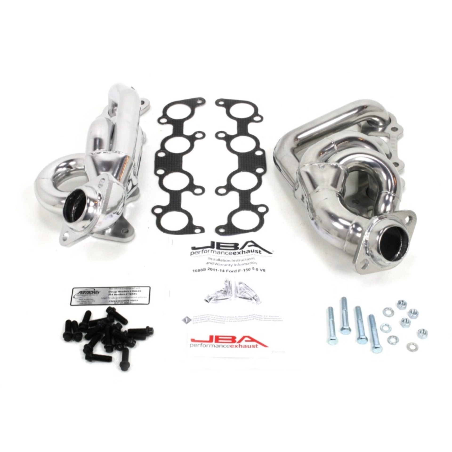 Picture of JBA 11-14 Ford F-150 5.0L Coyote 1-5/8in Primary Silver Ctd Cat4Ward Header
