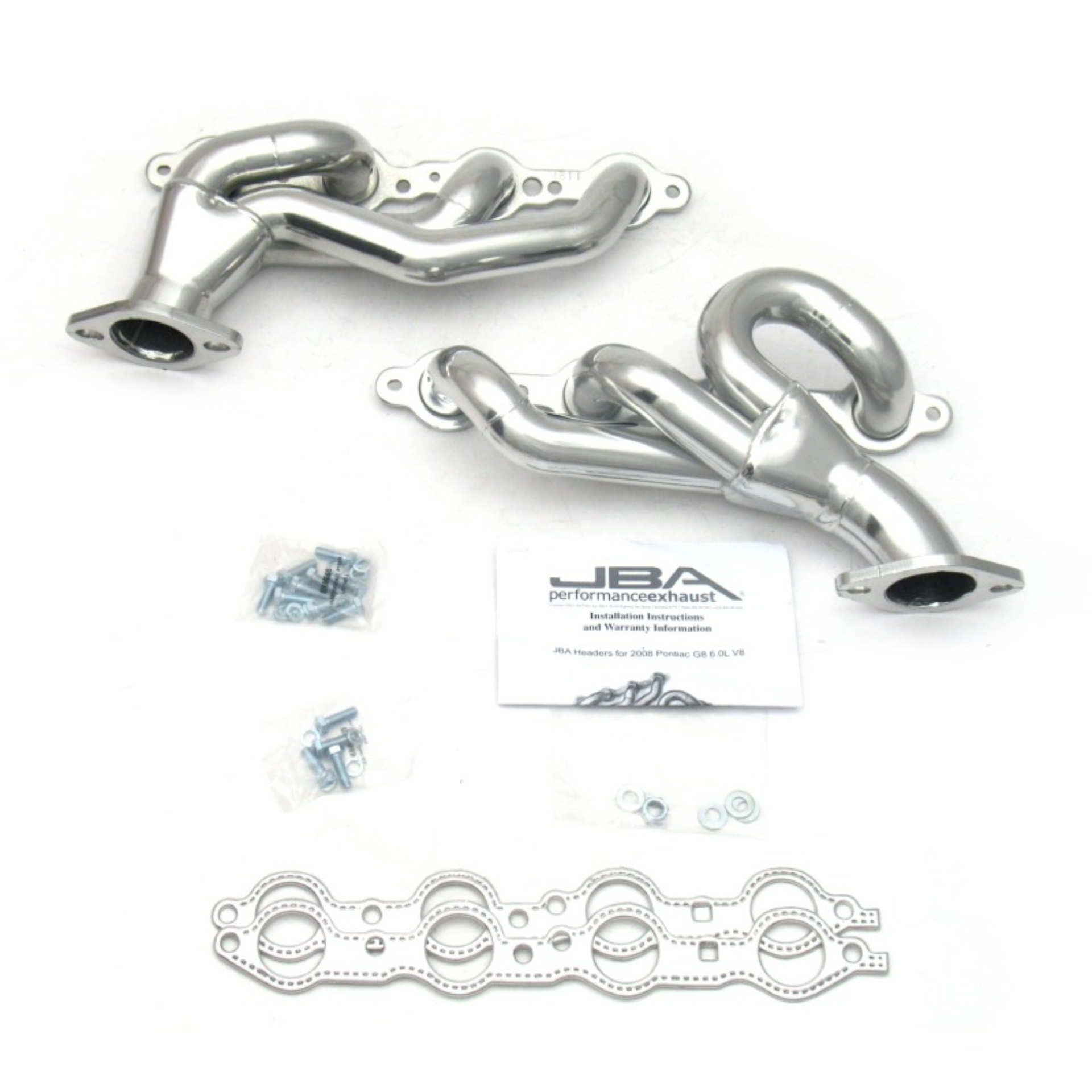 Picture of JBA 08-09 Pontiac G8 6.0/6.2L LS 1-3/4in Primary Silver Ctd Cat4Ward Header