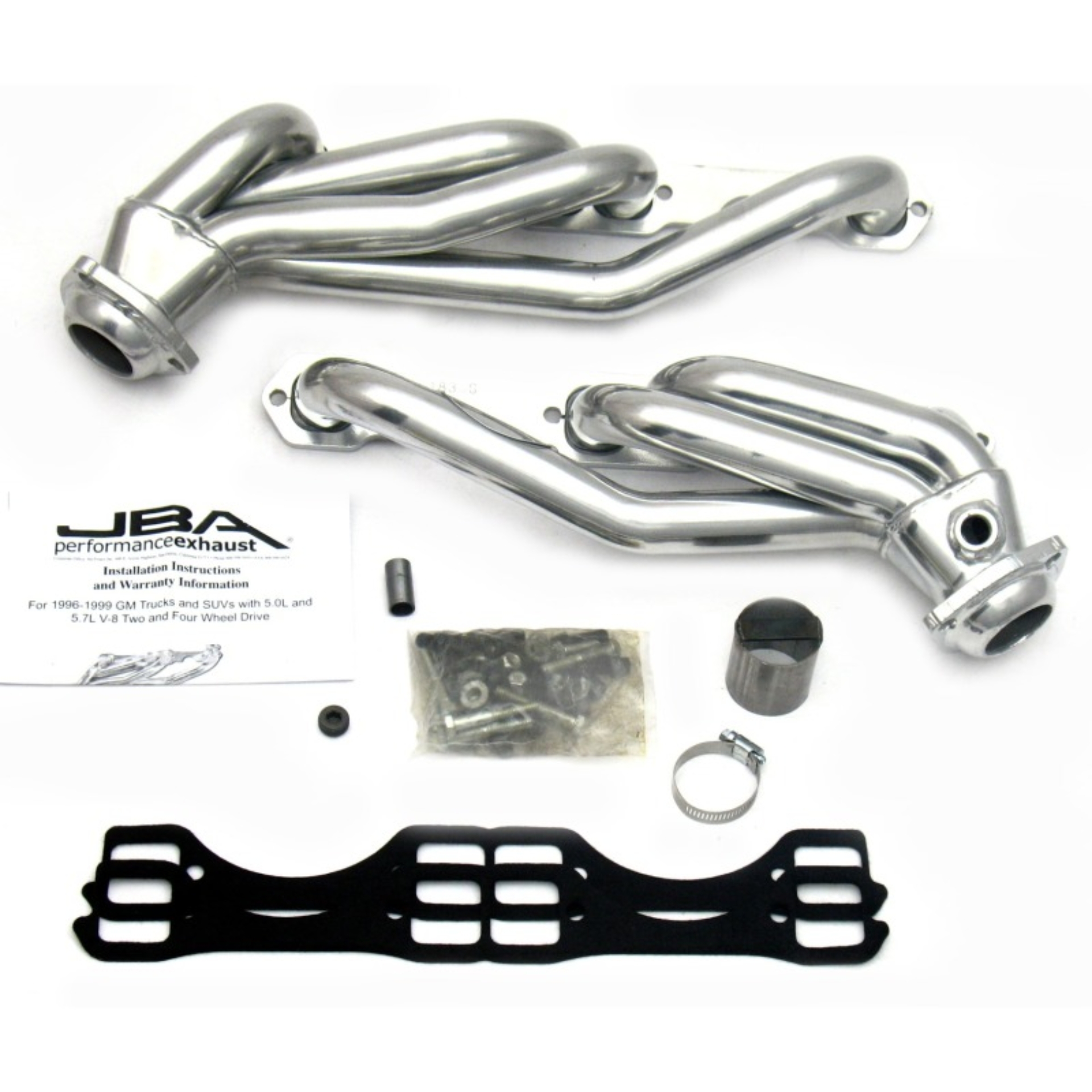 Picture of JBA 96-00 GM Truck 5.0L/5.7L SBC w/o A.I.R. 1-1/2in Primary Silver Ctd Cat4Ward Header