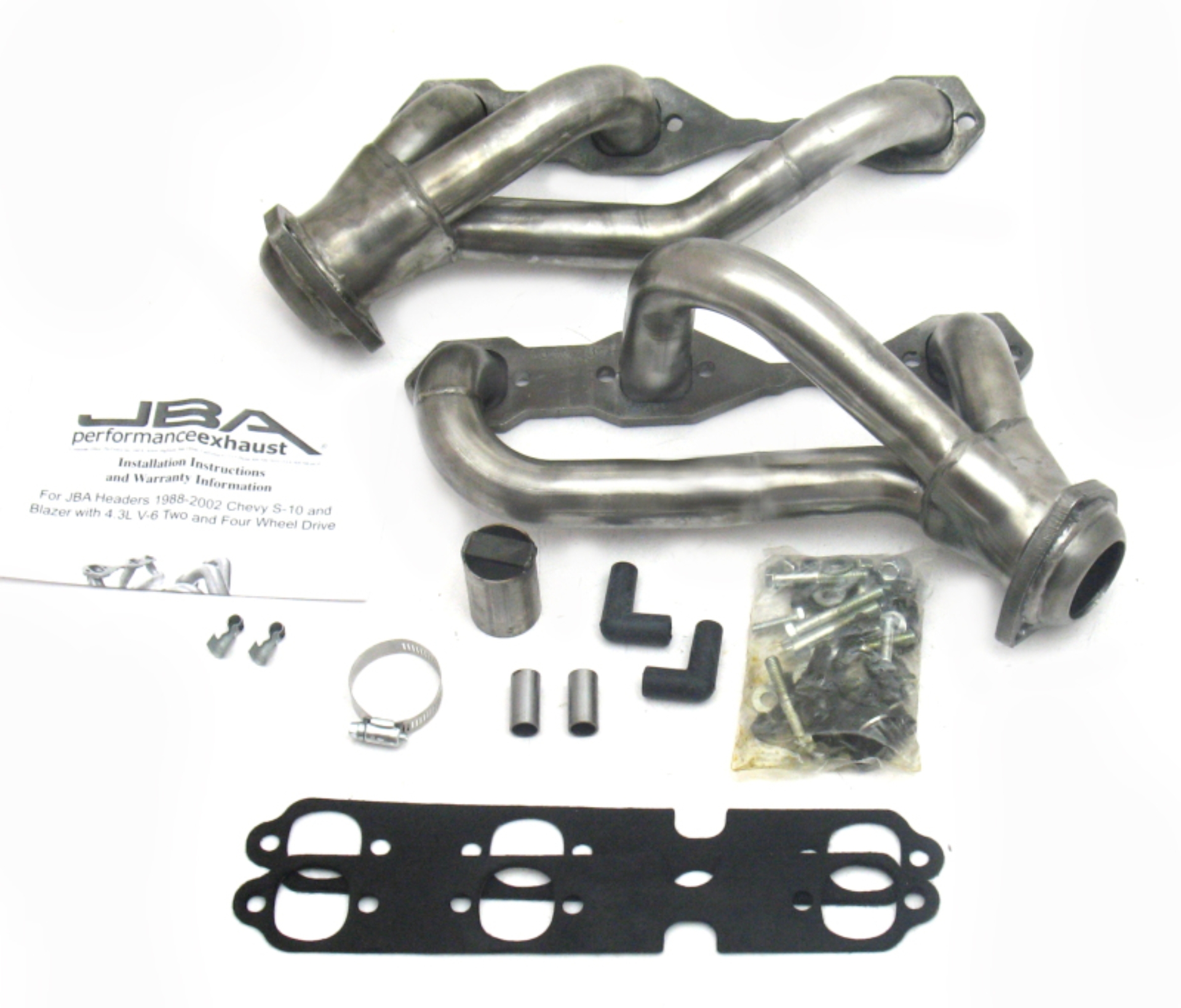 Picture of JBA 88-95 & 02-03 GM S-Truck 4.3L V6 4WD 1-1/2in Primary Raw 409SS Cat4Ward Header